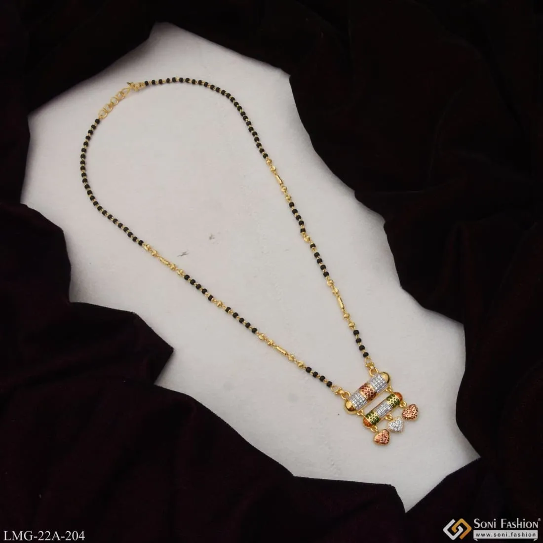 1 Gram Gold Plated Fancy Design Artisanal Design Mangalsutra for Women - Style A204