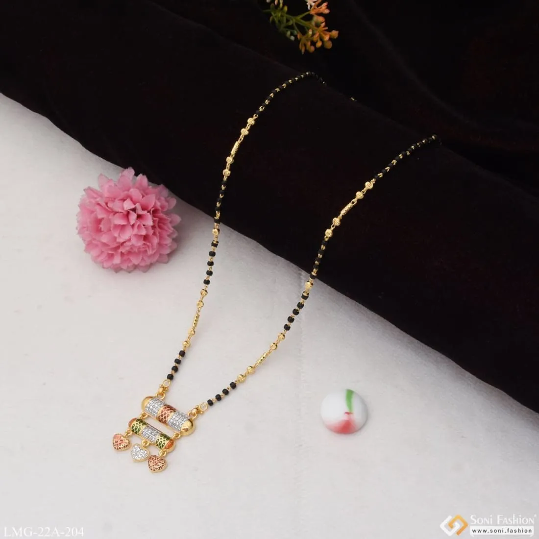 1 Gram Gold Plated Fancy Design Artisanal Design Mangalsutra for Women - Style A204