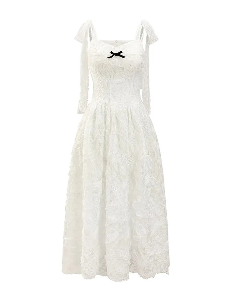 2Type Lace Flower Ribbon Feminine Dress