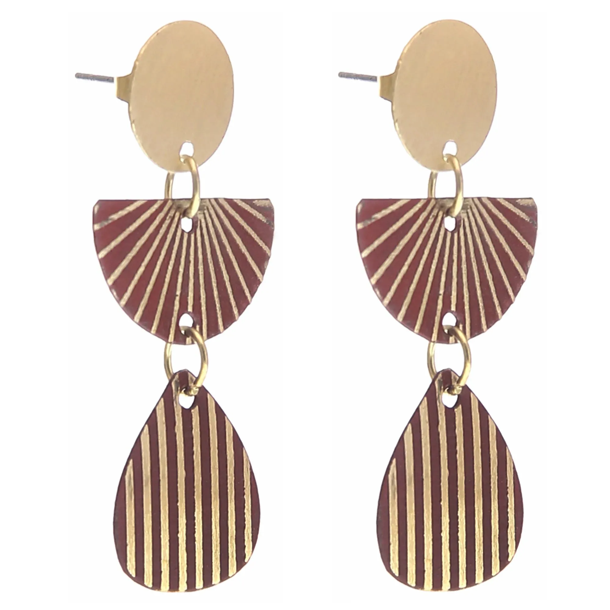 Aditi teardrop earrings, red - Wholesale