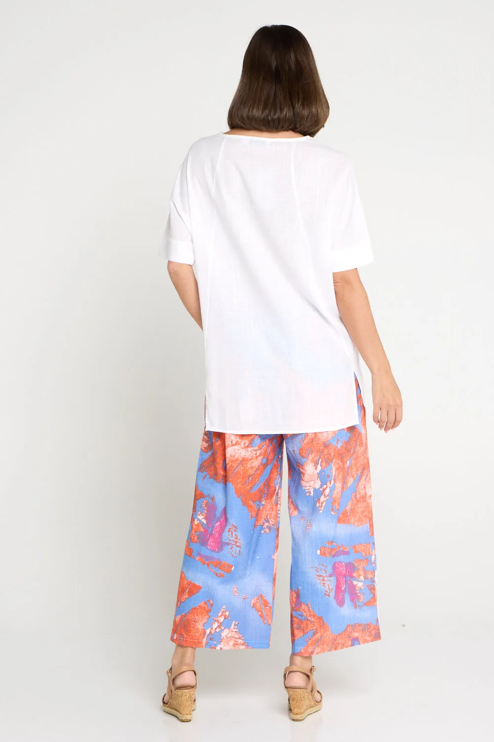 Aiko Linen Pants - Coral Sea