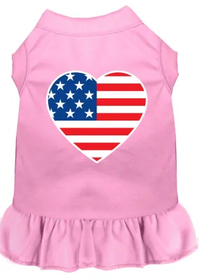 American Flag Heart Screen Print Dress Light Pink Xl (16)