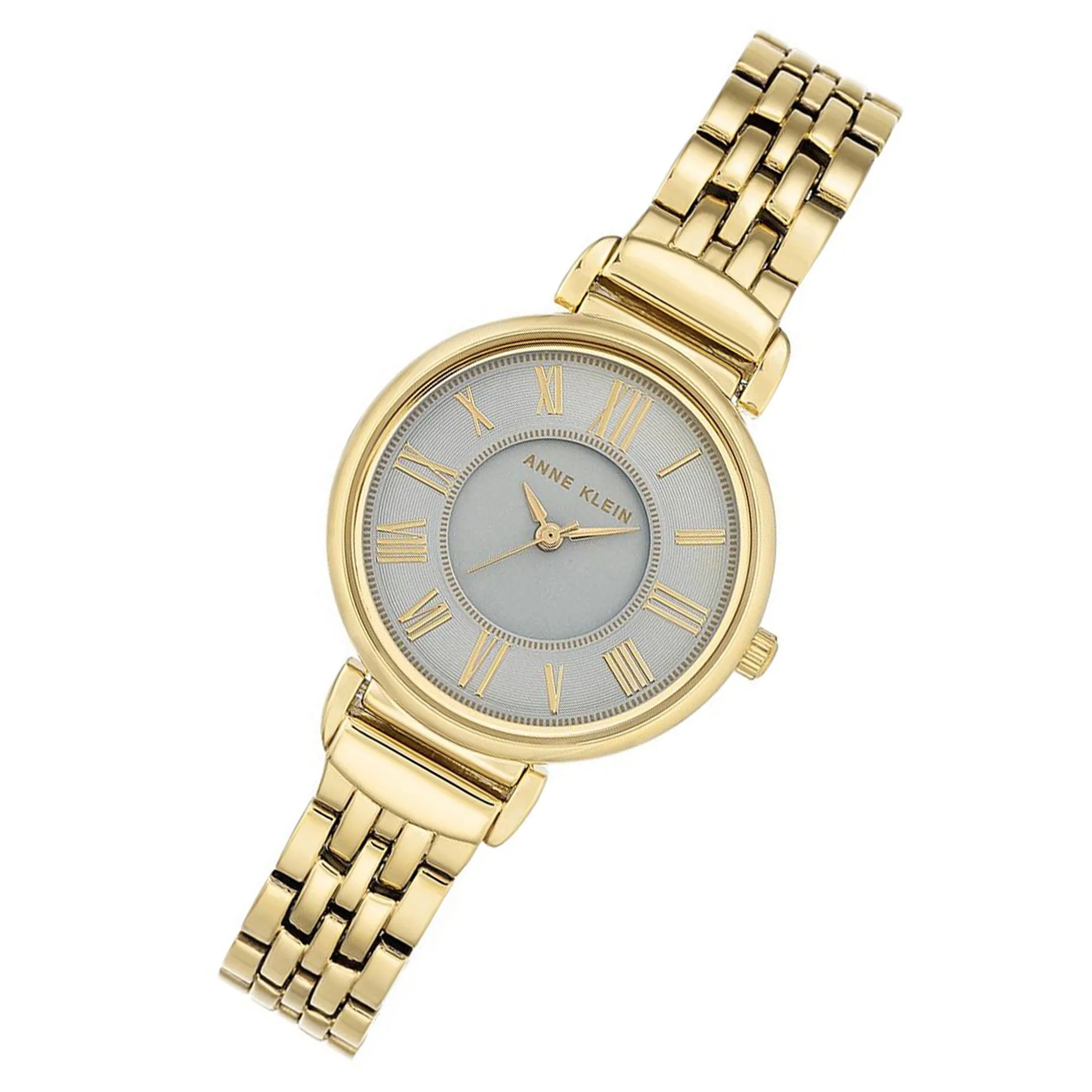 Anne Klein Gold Steel Grey Dial Women's Watch - AK2158GYGB