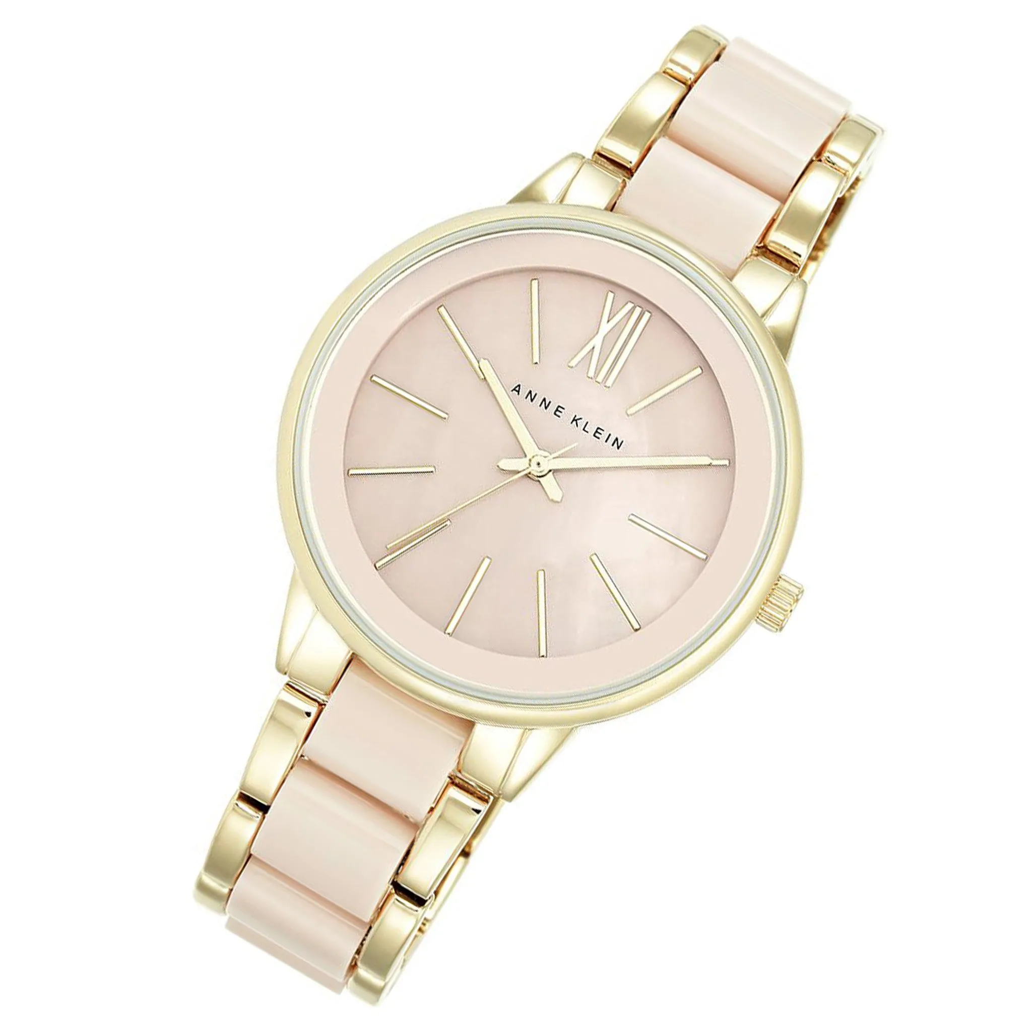 Anne Klein Peach Gold and Blush Stainless Steel Women's Watch - AK1412BMGB