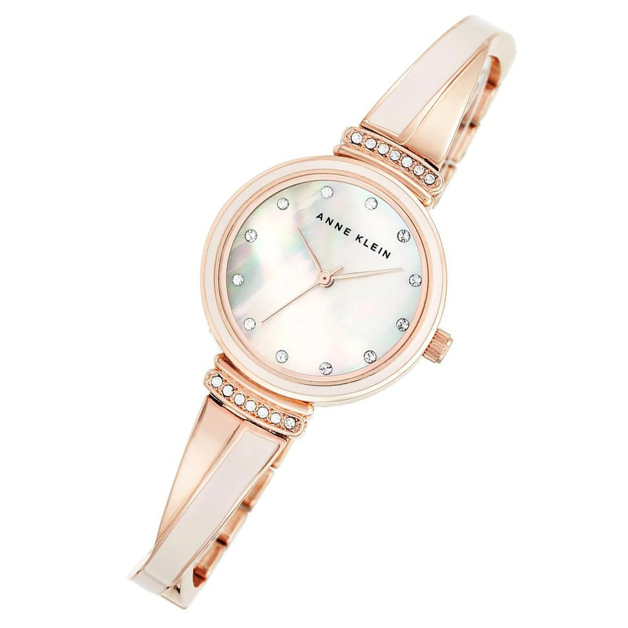 Anne Klein Swarovski Crystal Accents Pink Bangle Women's Watch - AK2216BLRG