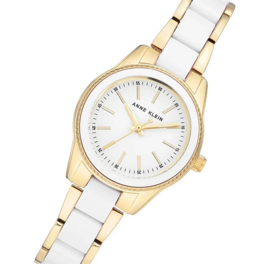 Anne Klein Two-Tone Band White Dial Women's Watch - AK3212WTGB