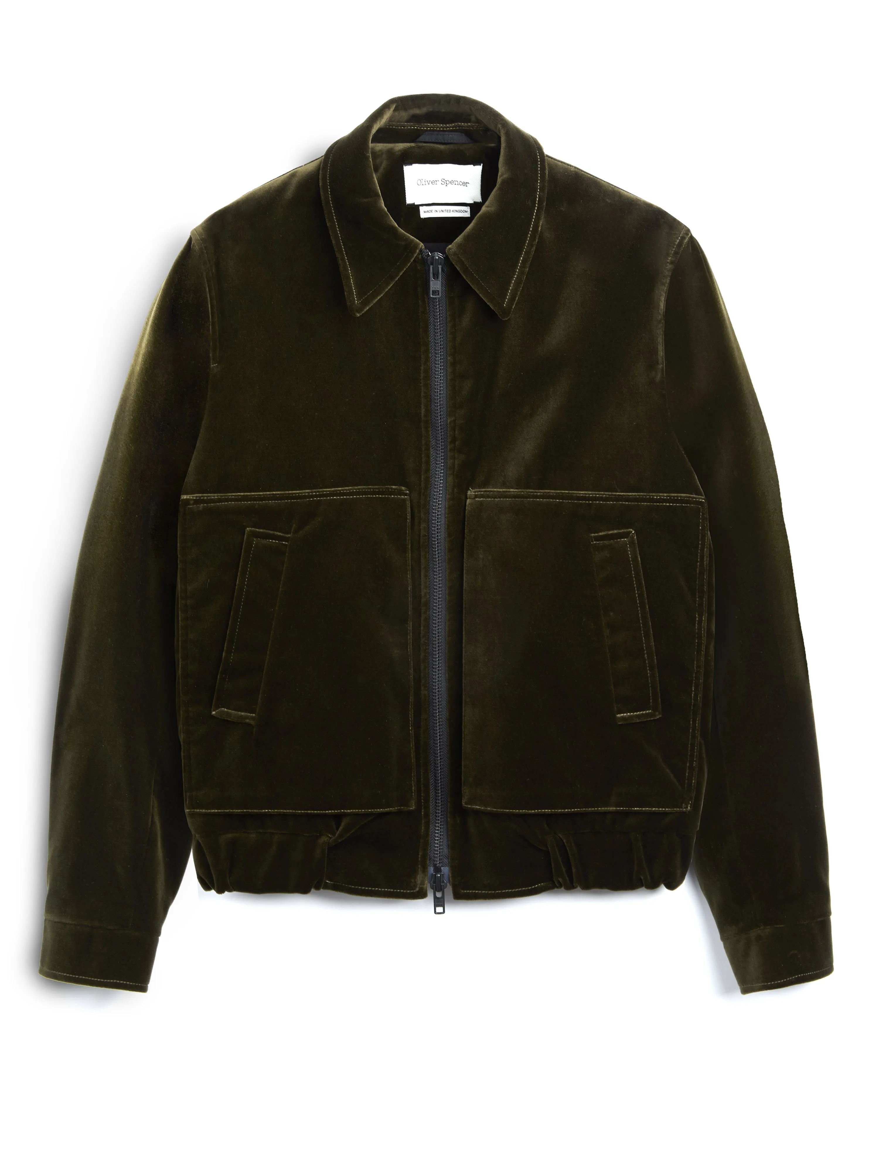 Arlington Bomber Jacket Velvet Olive Green