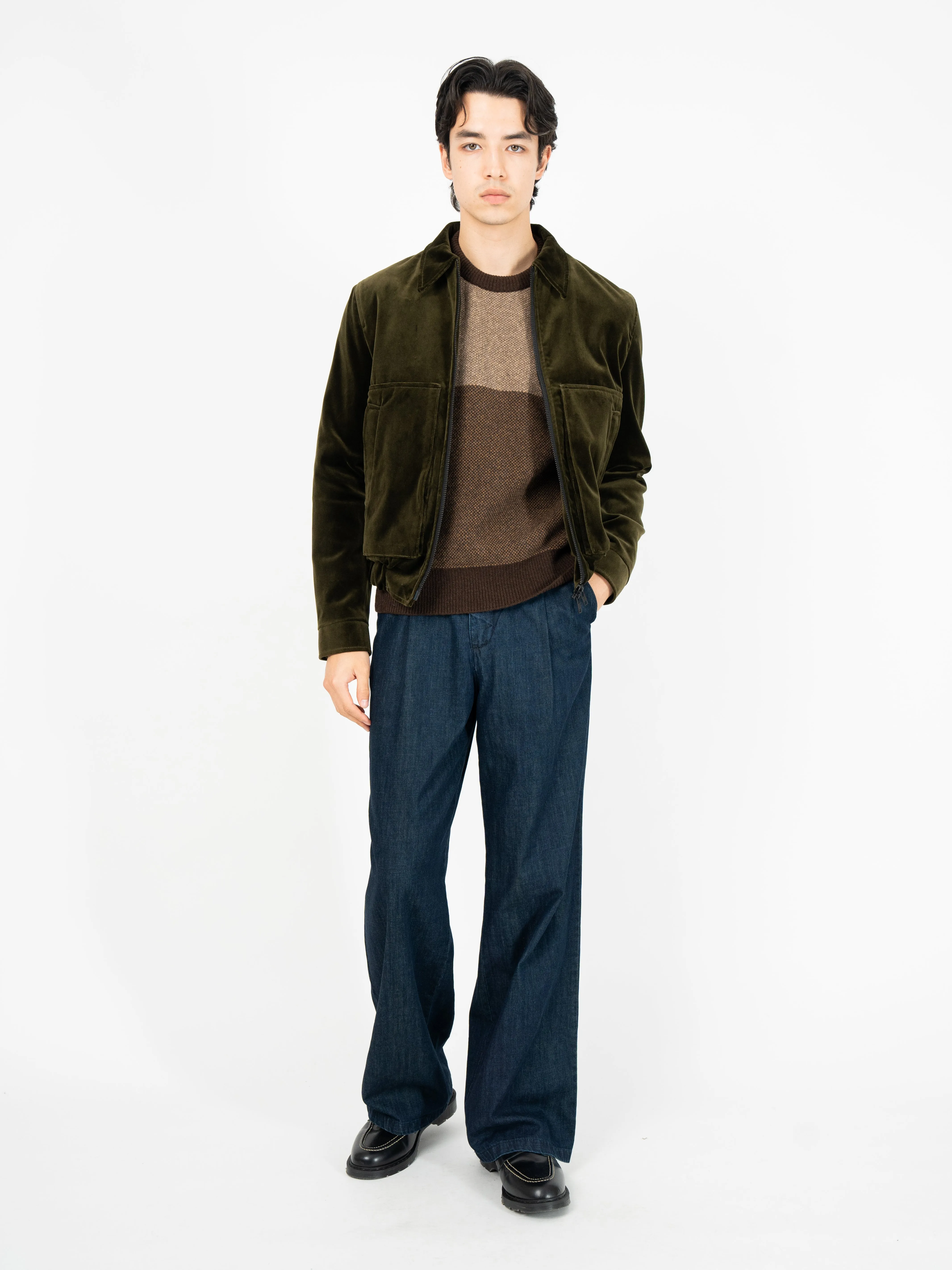 Arlington Bomber Jacket Velvet Olive Green