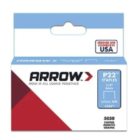 Arrow 224 (5050) Pack 1/4" 6mm Staples For P22 Plier Staple Gun - Quantity of 15