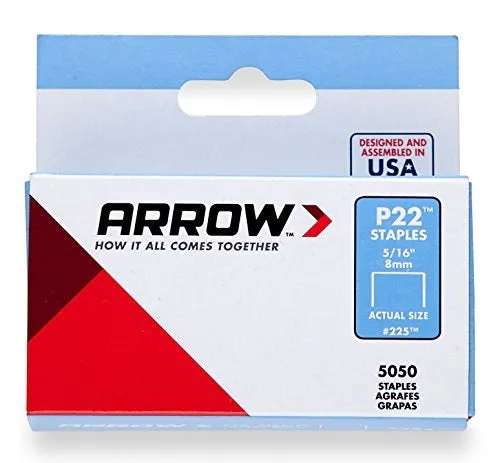 Arrow 225 (5050) Pack Of 5/16" 8mm Staples For P22 Plier Stapler Gun - Quantity of 10