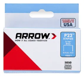 Arrow 225 (5050) Pack Of 5/16" 8mm Staples For P22 Plier Stapler Gun - Quantity of 10