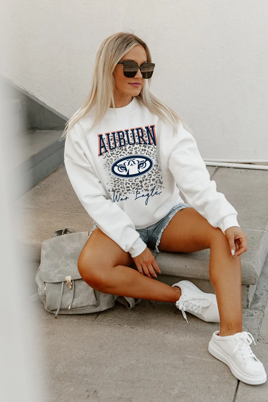 AUBURN TIGERS WILD GAME PREMIUM FLEECE DROP SHOULDER CREWNECK PULLOVER