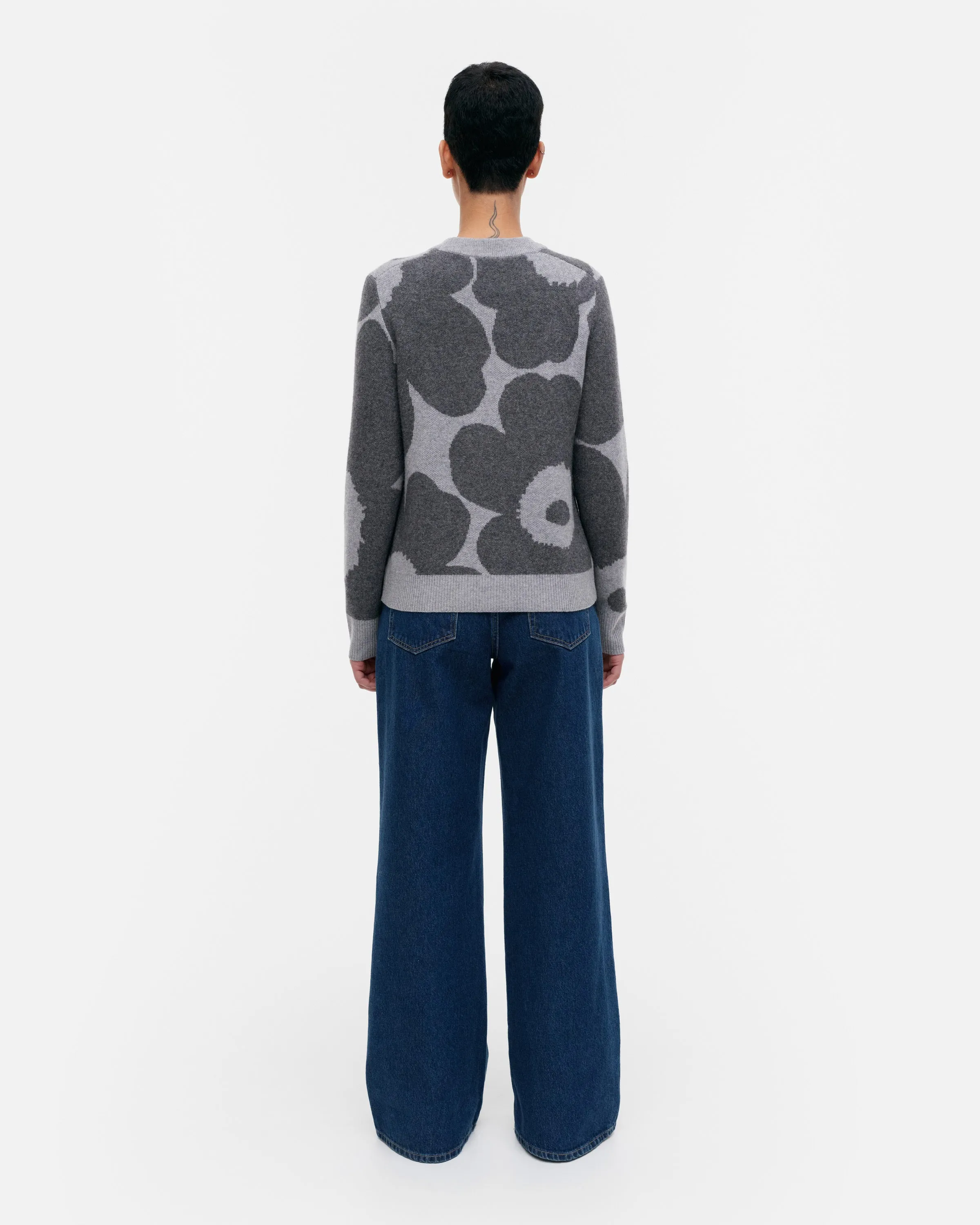 Aukio Unikko Cashmere Wool Knitted Long Sleeve Top 58cm