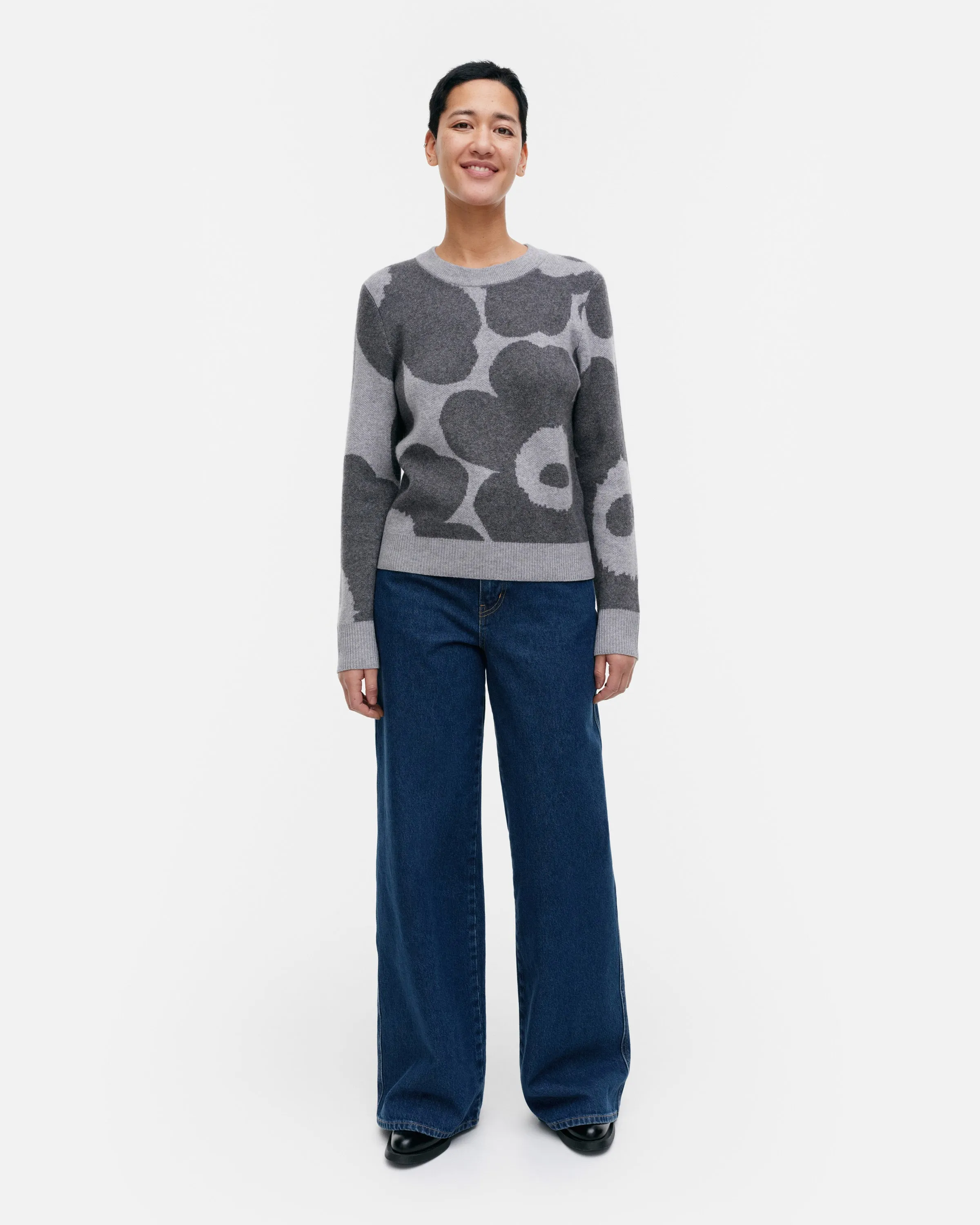 Aukio Unikko Cashmere Wool Knitted Long Sleeve Top 58cm