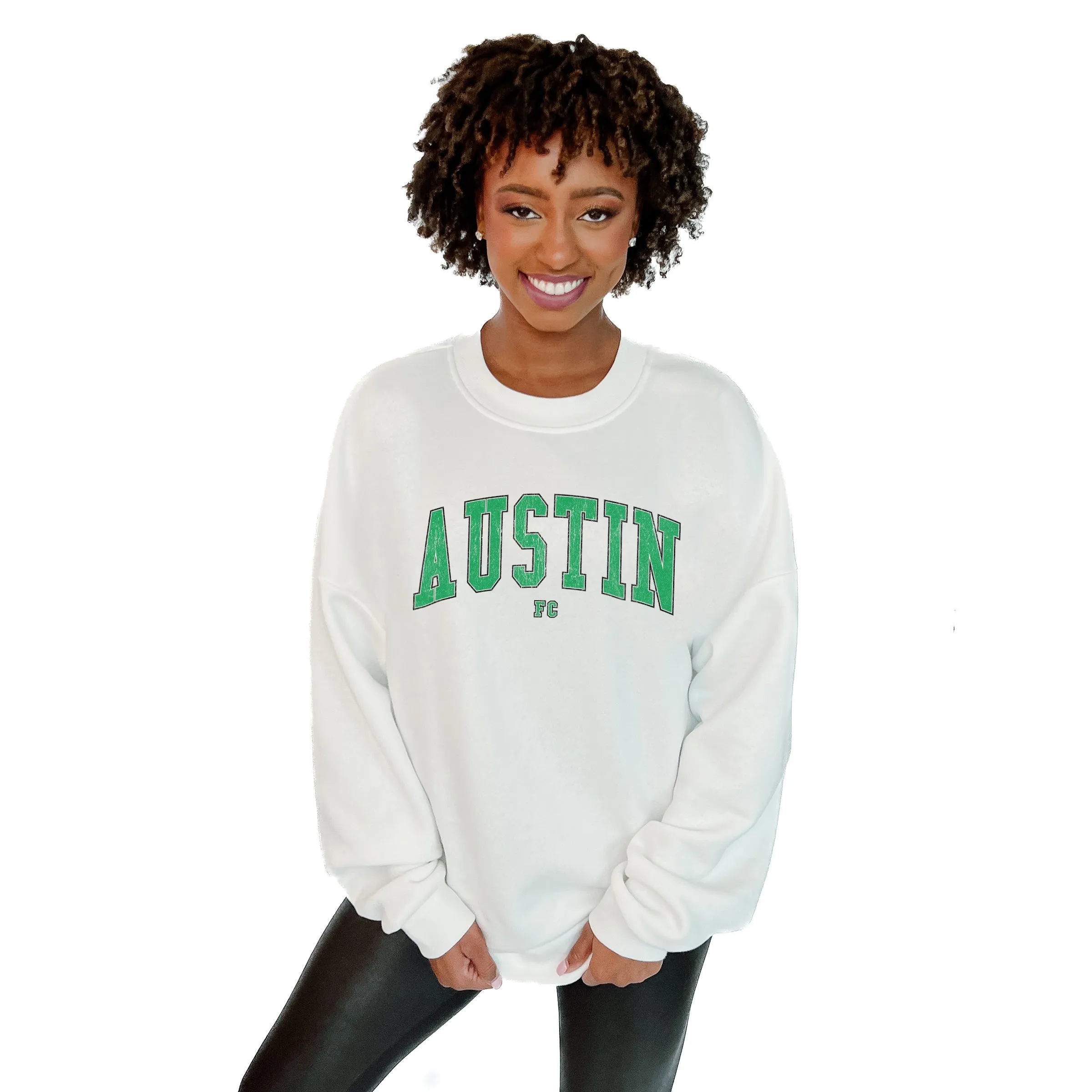 AUSTIN FC EXTRA PASS PREMIUM FLEECE DROP SHOULDER CREWNECK PULLOVER