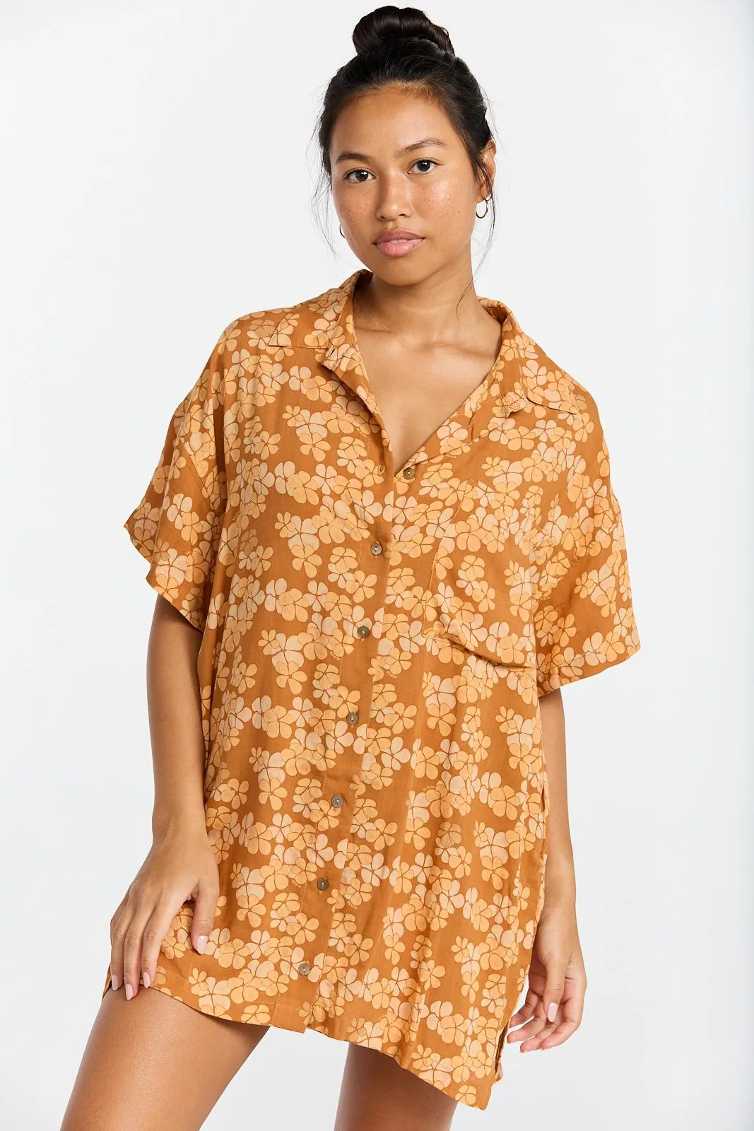 BENOA Aloha shirt dress-Lei