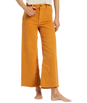 Billabong Womens Free Fall Wide-Leg Corduroy Pants