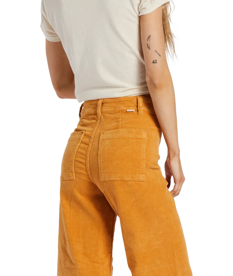 Billabong Womens Free Fall Wide-Leg Corduroy Pants