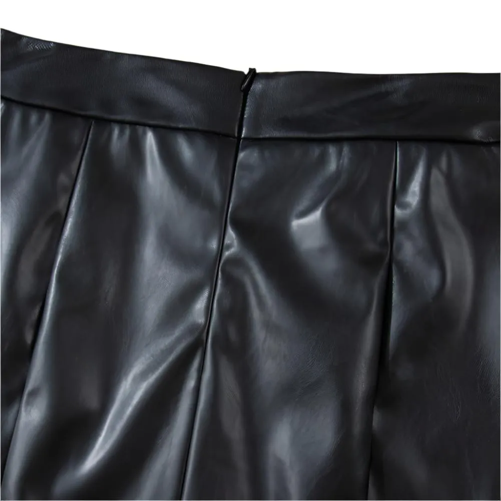 Black Leather Mini Skirt