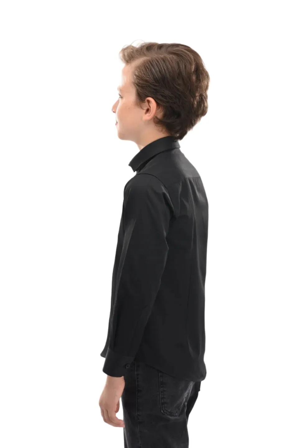 Black Solid Dress Shirt