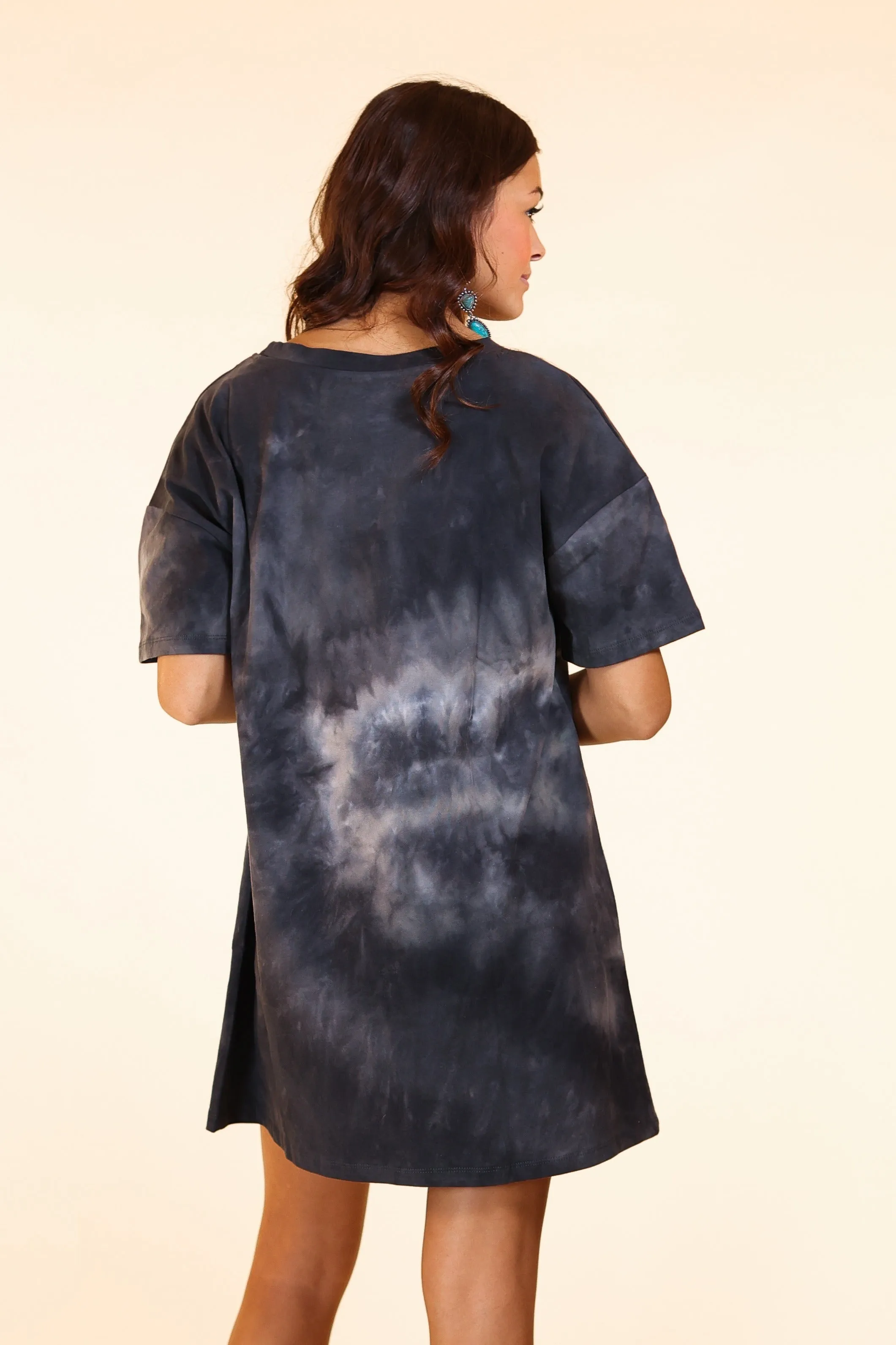 Black Tie Dye T-Shirt Dress