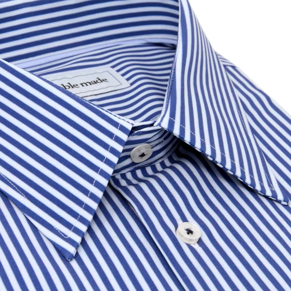 Blue & White Striped Non-Iron Dress Shirt | The Pearl River