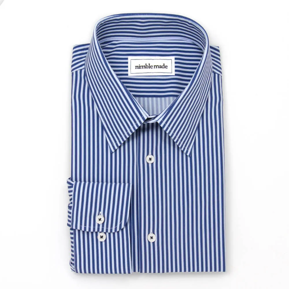 Blue & White Striped Non-Iron Dress Shirt | The Pearl River