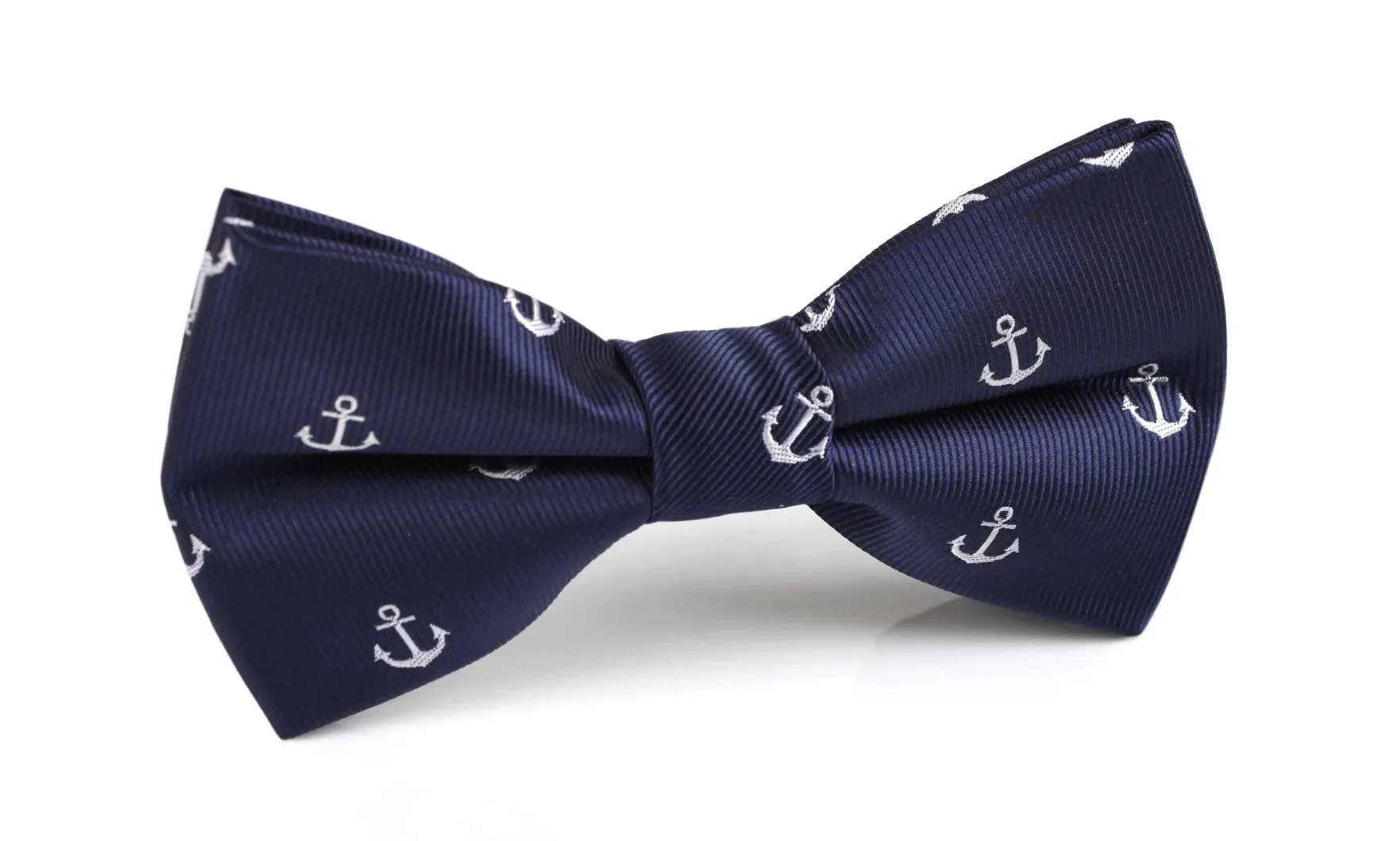 Bow Tie - Anchors - Navy with White