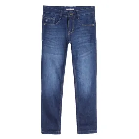 Boys Dark Blue Solid Jeans