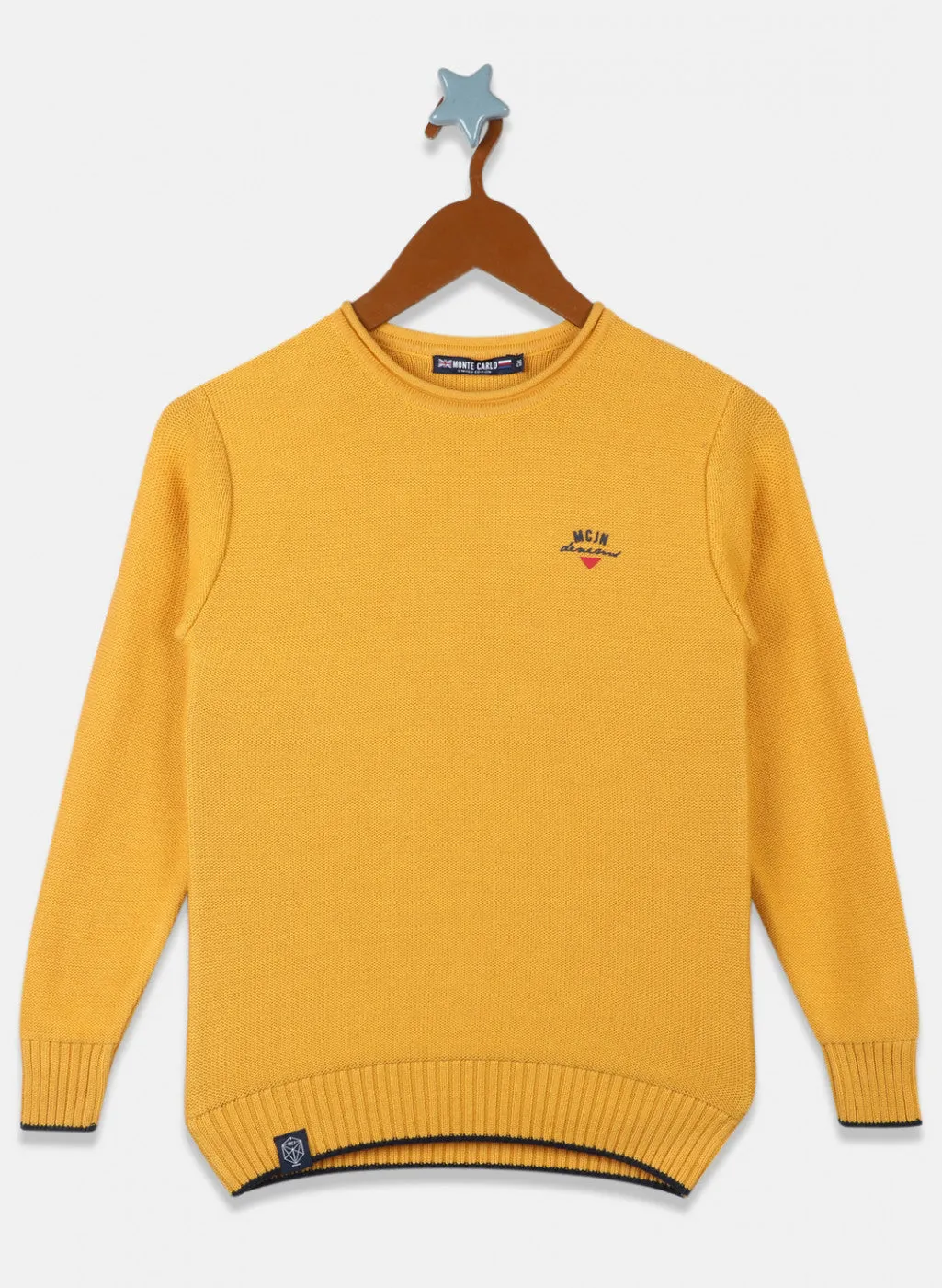 Boys Mustard Solid Pullover