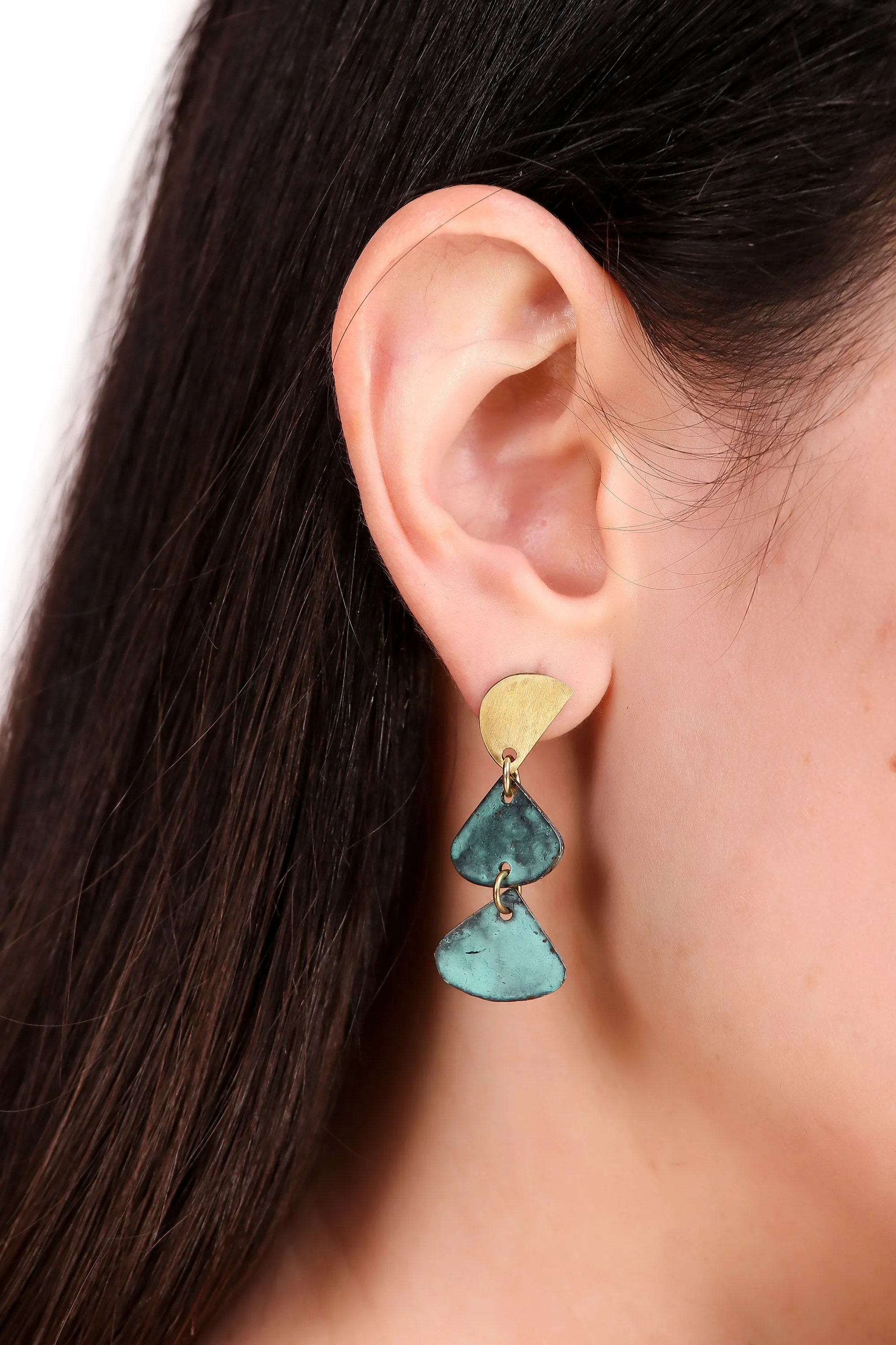 Calina earrings, green - Wholesale