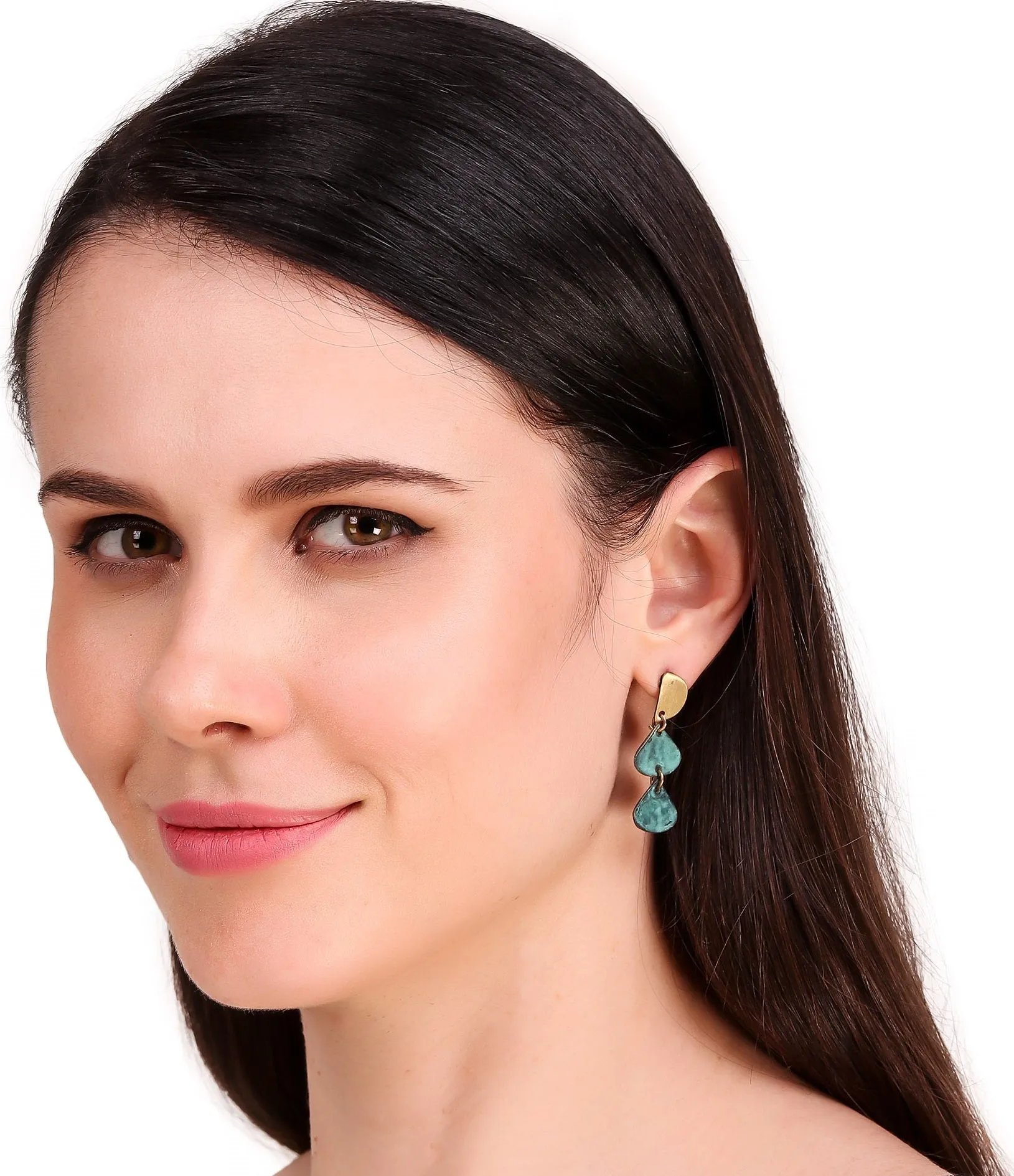 Calina earrings, green - Wholesale