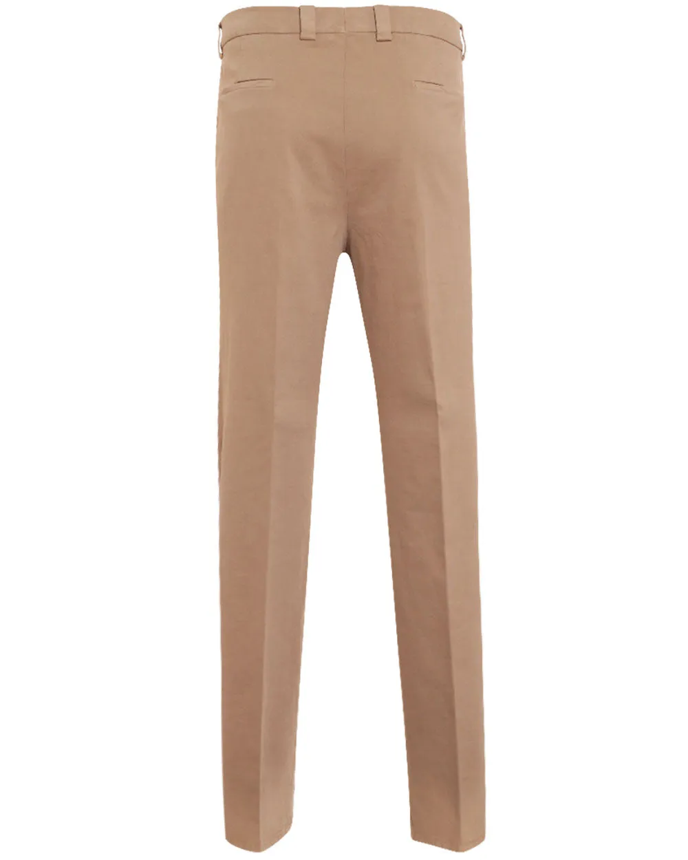 Camel Cotton Blend Single Pleat Trouser