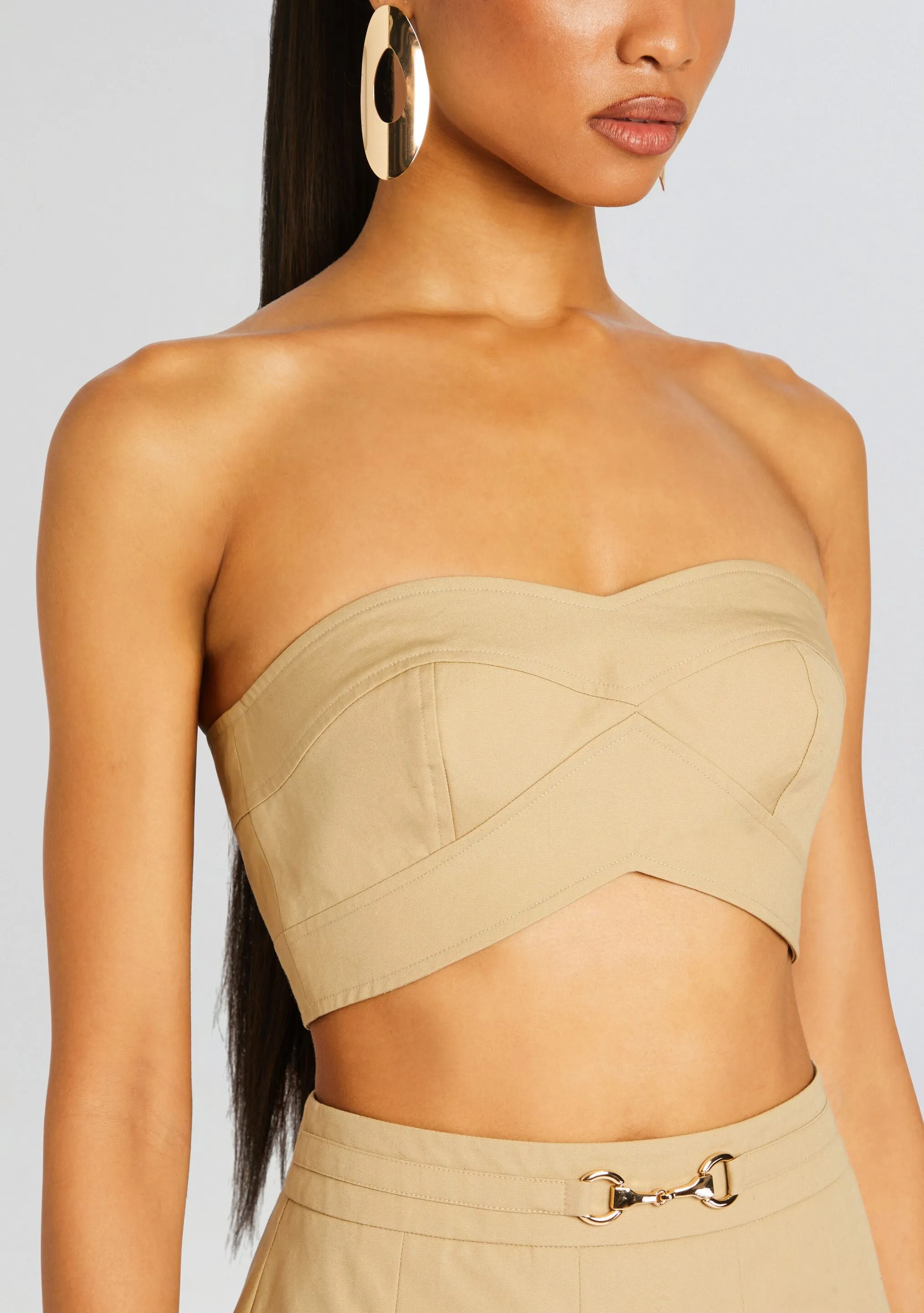 Camel Strapless Bralette