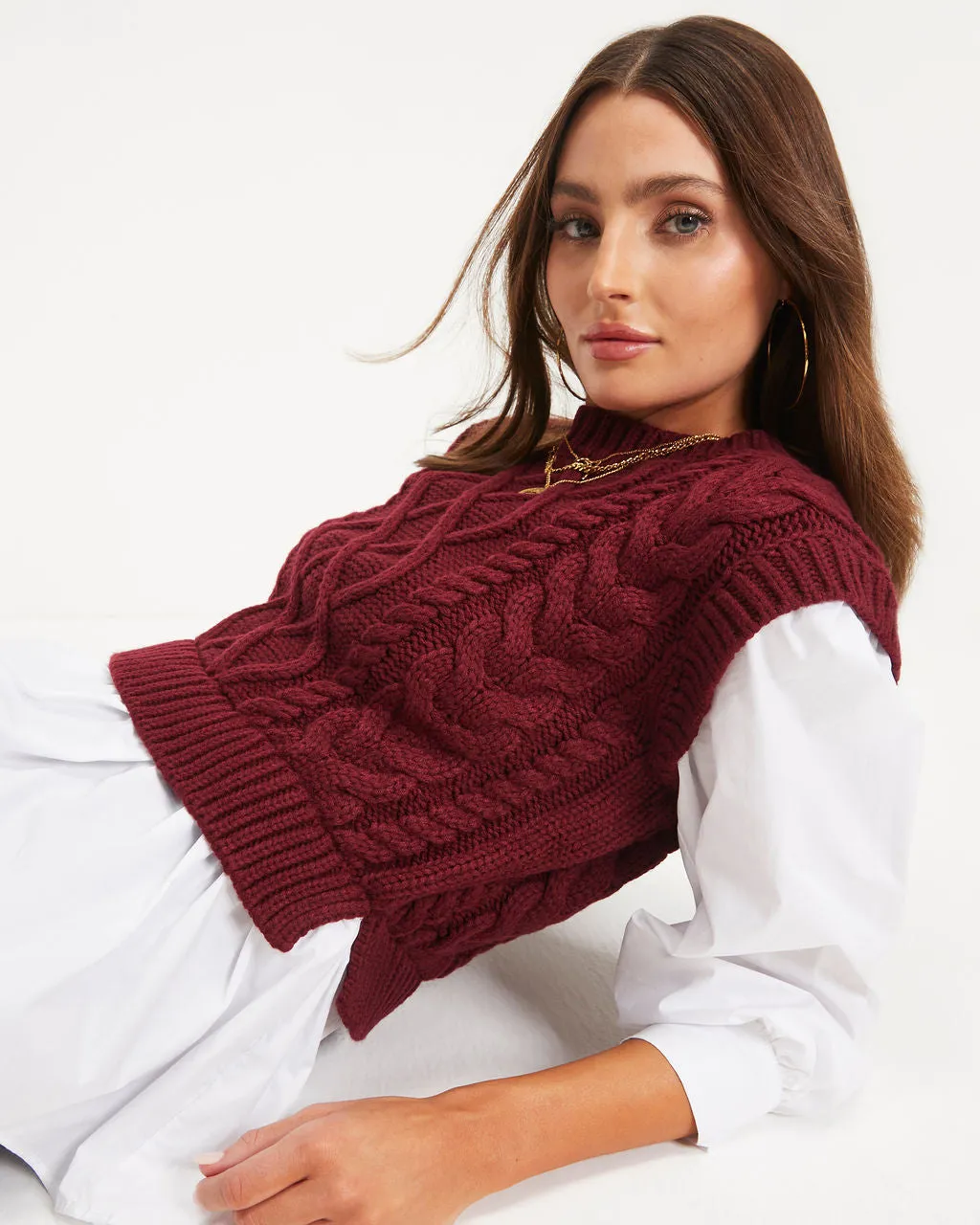 Carmine Contrast Knit Top