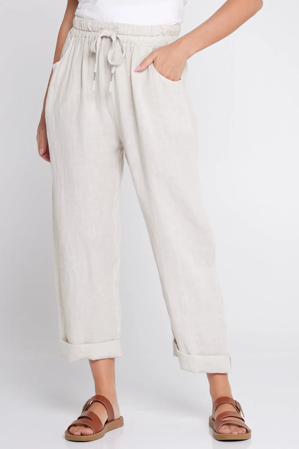 Cathrine Linen Pants - Beige