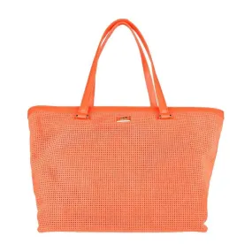 Cavalli Class Orange Calfskin Women Handbag