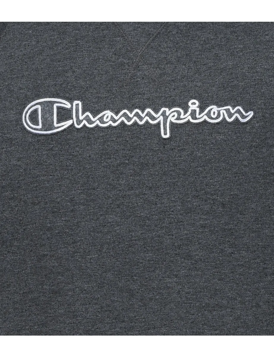 Champion Embroidered Dark Grey Sweatshirt - L