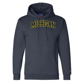 Champion Michigan Wolverines Applique Powerblend Hoodie - Navy