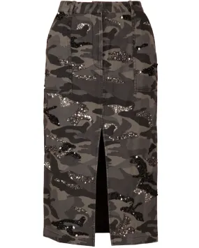 Charcoal Camo Embellished Raj Anorak