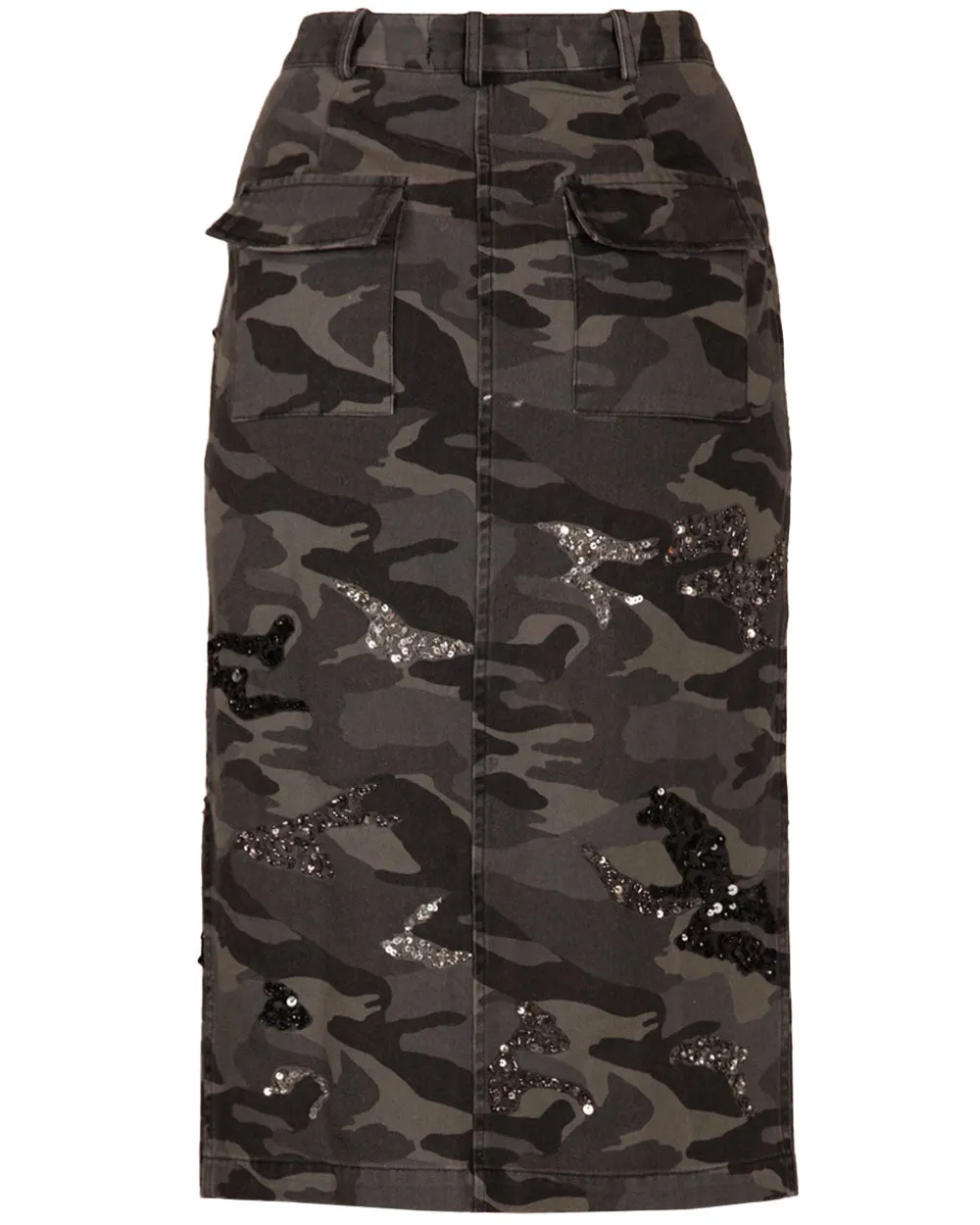 Charcoal Camo Embellished Raj Anorak