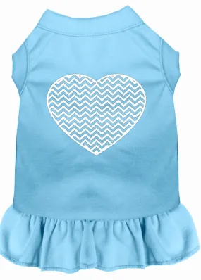 Chevron Heart Screen Print Dress Baby Blue Xxxl (20)