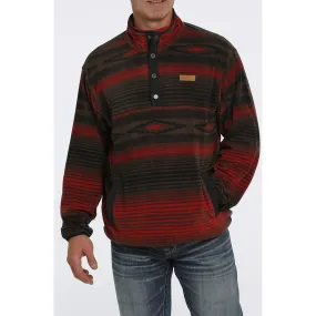 Cinch Men's Brown Aztec Printed Polar Fleece Pullover