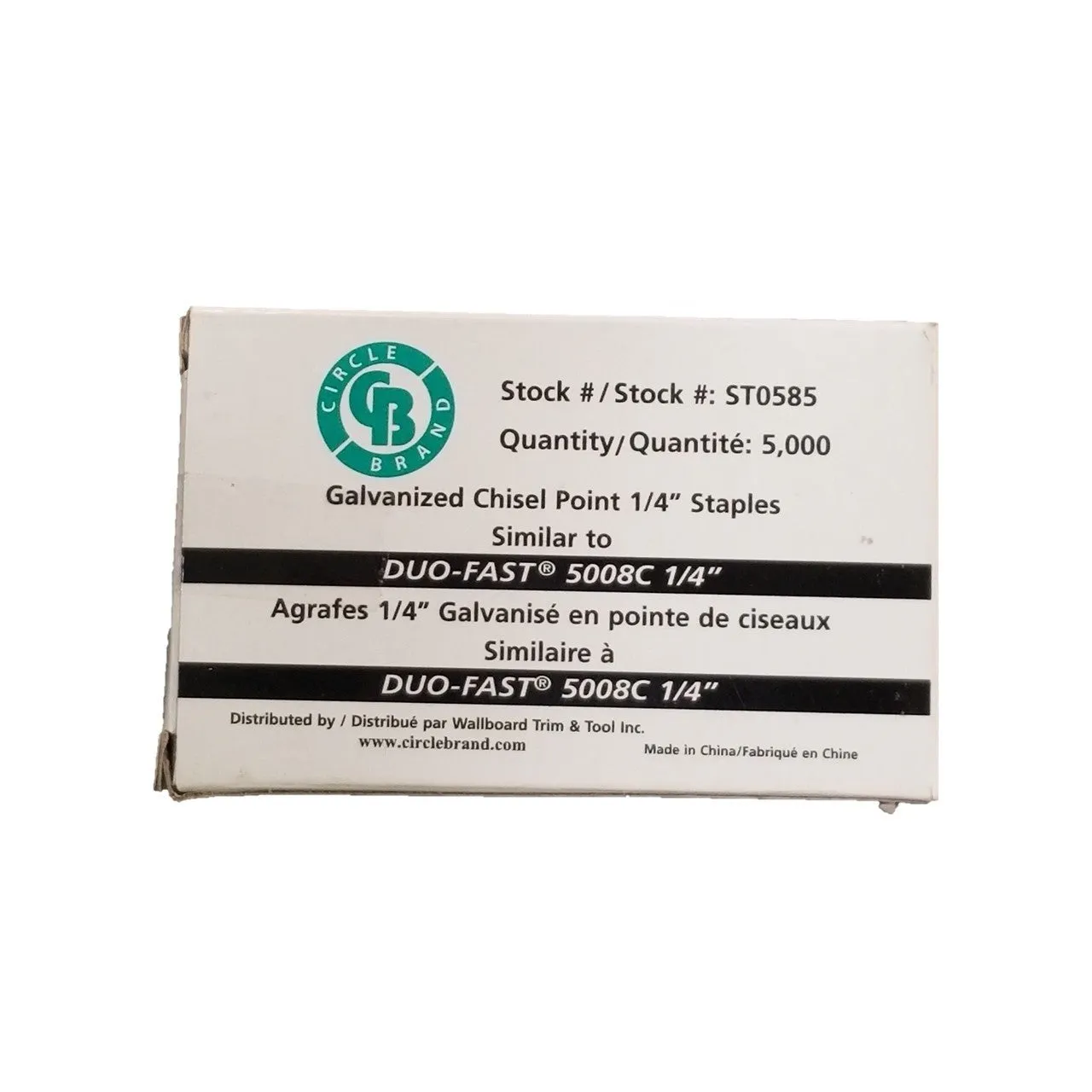 Circle-Brand ST0585  -  DUO-FAST STAPLES - 1/4" Galvanized Chisel Point