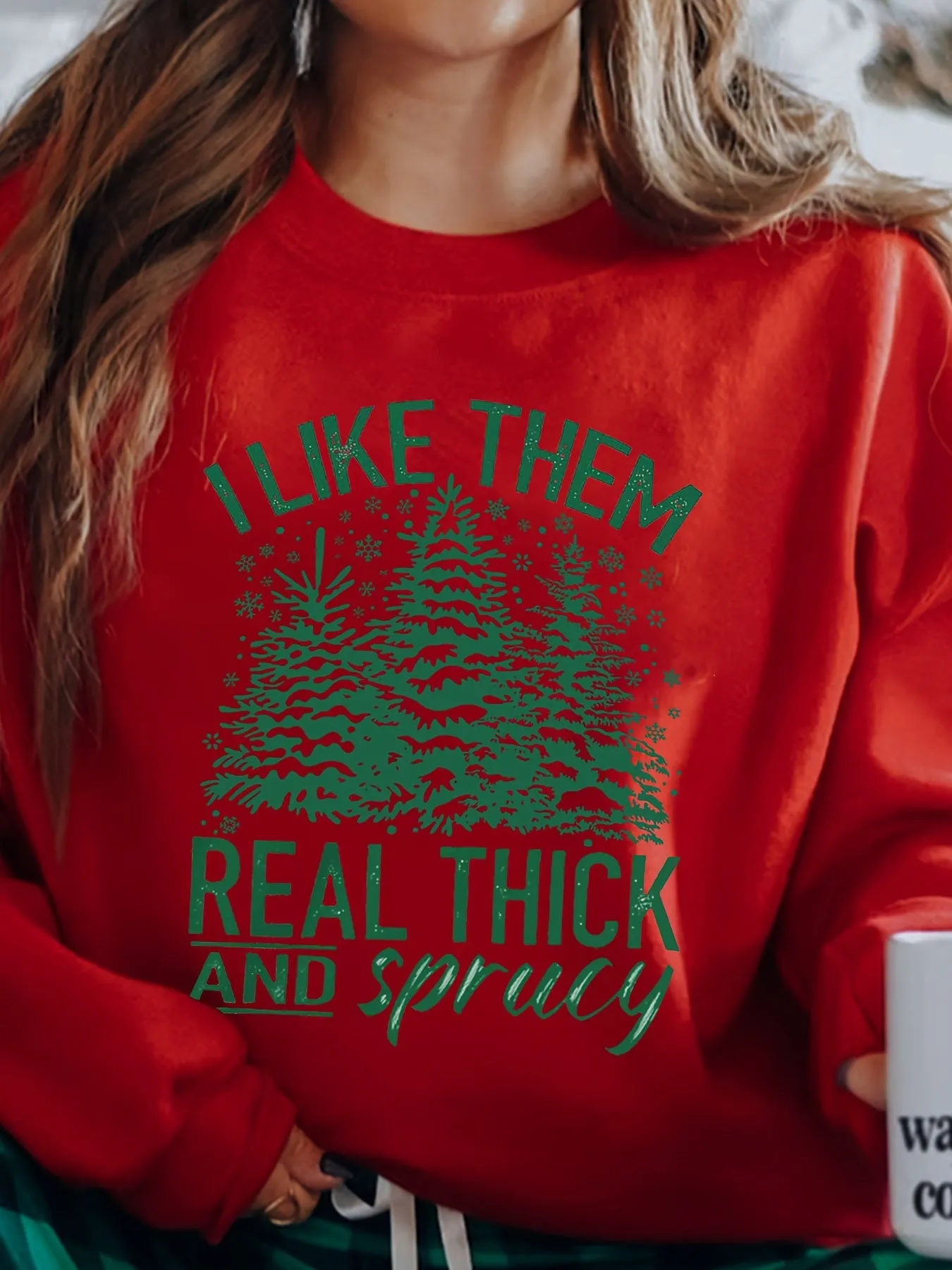 Cozy Christmas Tree & Letter Print Crew Neck Loose Sweatshirt - Soft Micro Elasticity Polyester Fabric, Vacation-Ready, All-Season Wear - Womens Casual Long Sleeve Crew Neck Sweatshirt for Holiday Fun