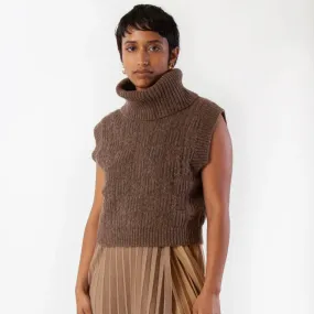 Crop Knit Turtleneck Pullover Vest