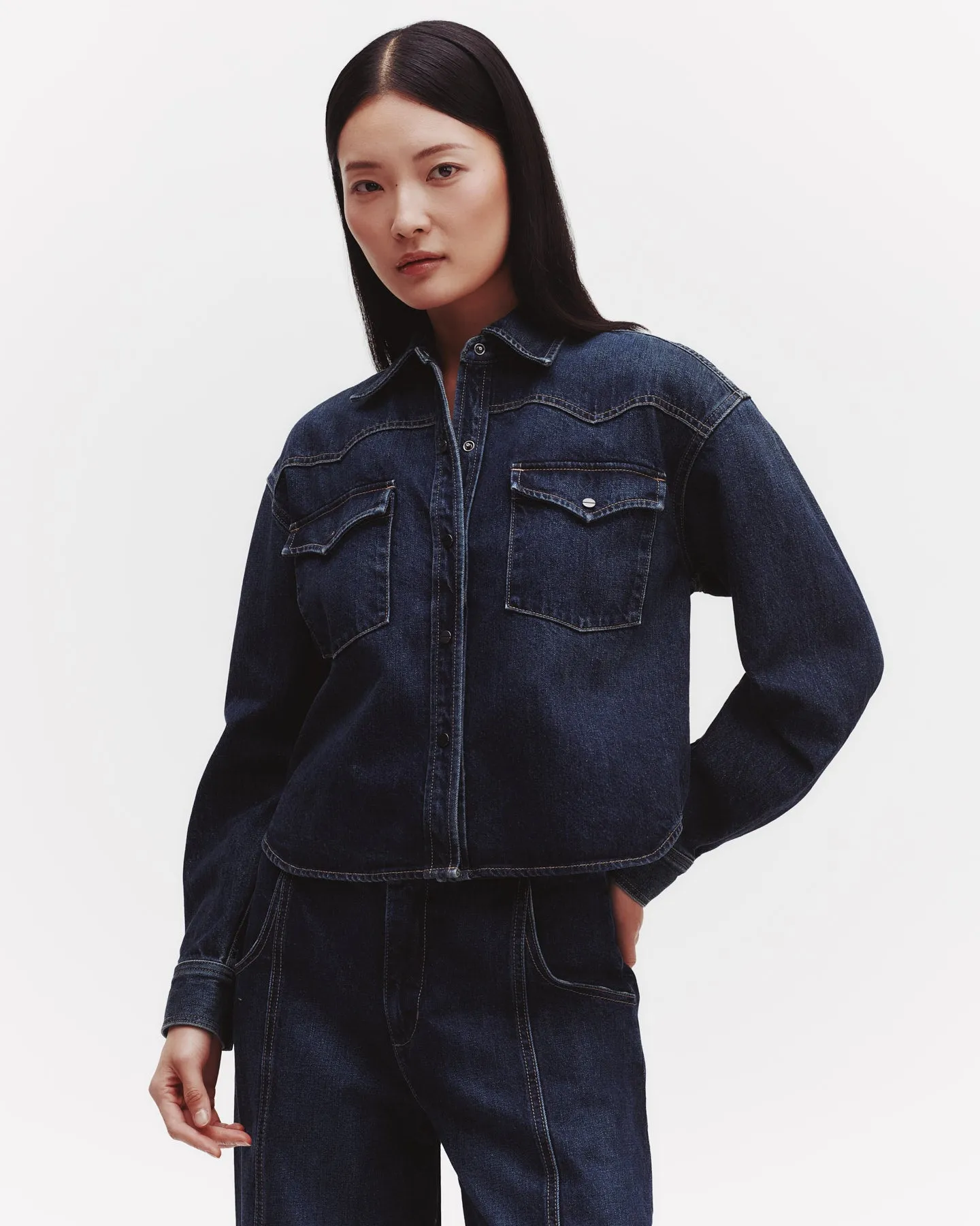 Cropped OG Shirt in Denim