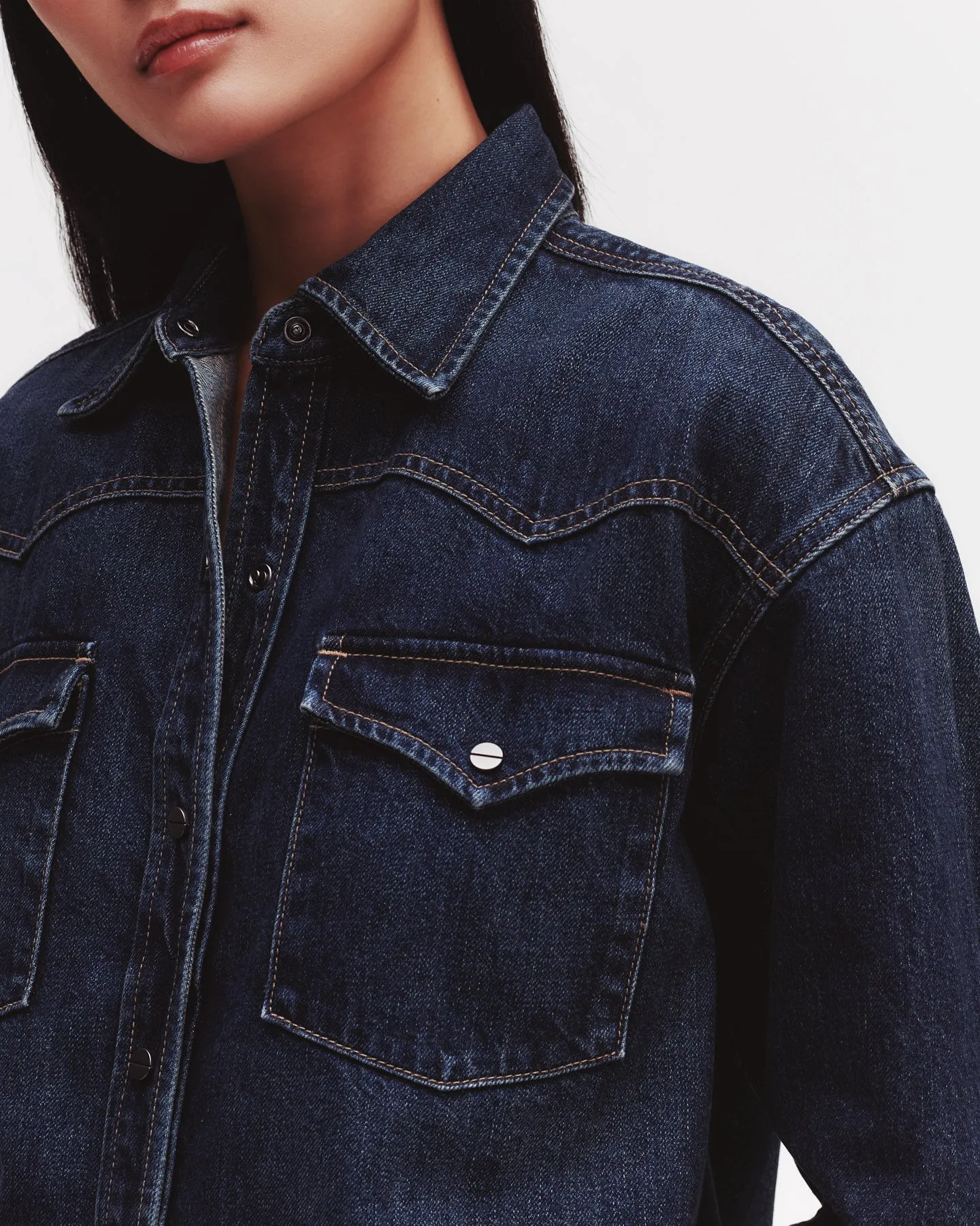 Cropped OG Shirt in Denim