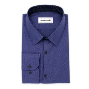 Dark Blue Textured Dress Shirt | The Azure