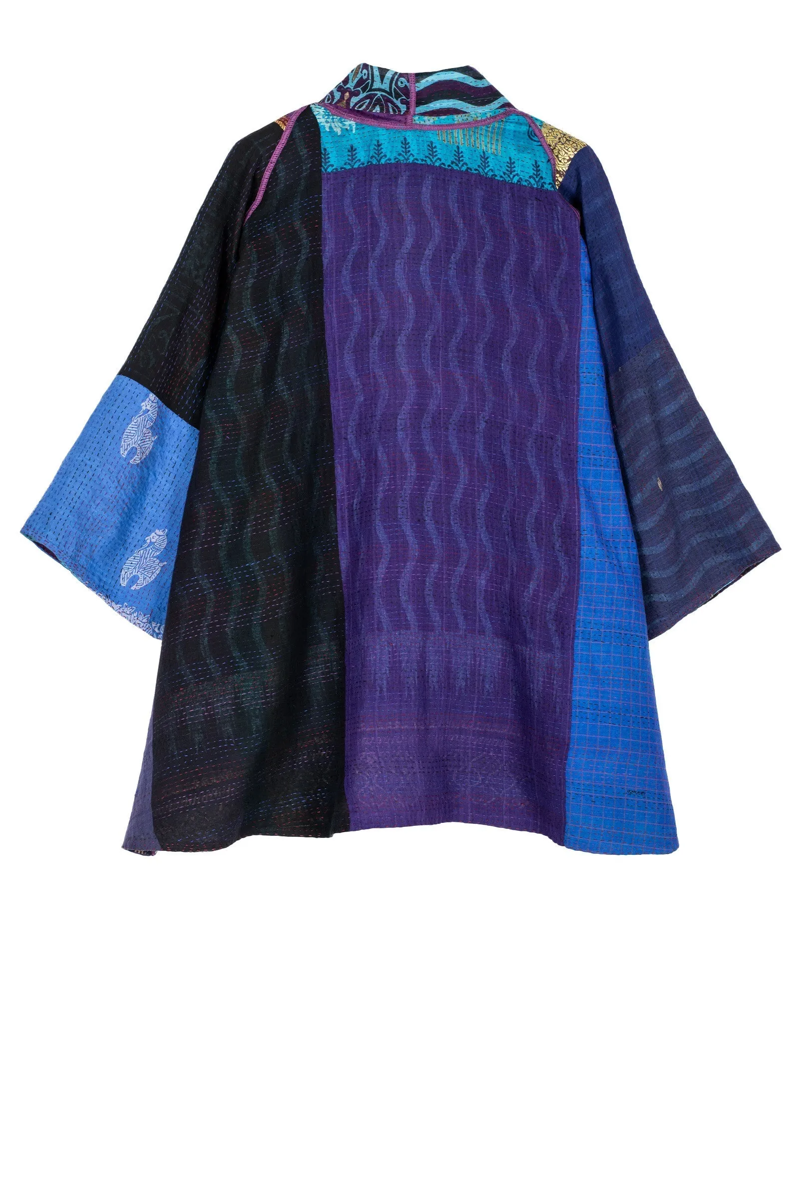 DESERT WAVES KANTHA KIMONO JKT - dw2004-blu -